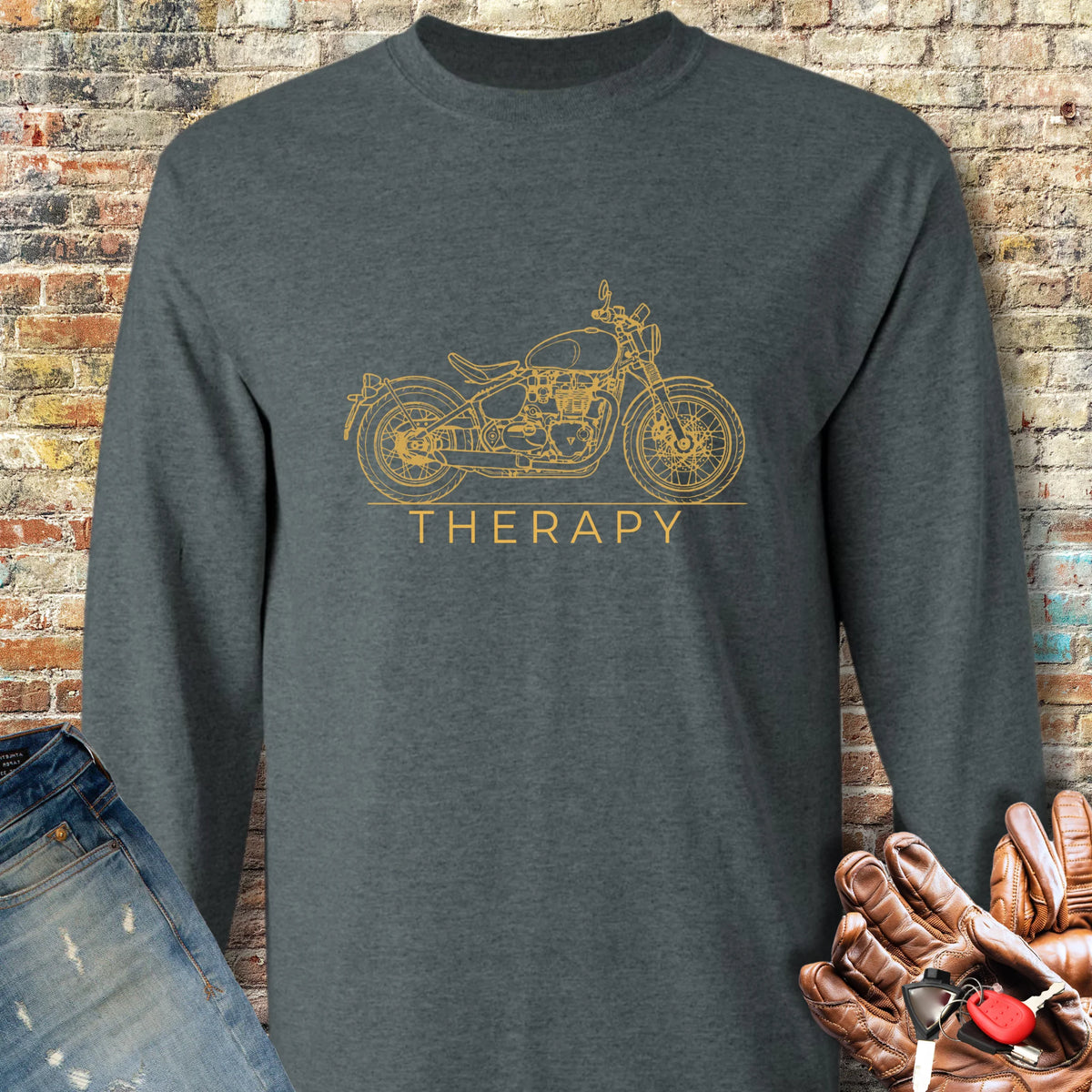 Bobber Therapy Long Sleeve T-Shirt - Dark Heather