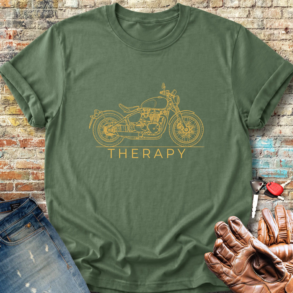 Bobber Therapy Classic T-Shirt - Military Green