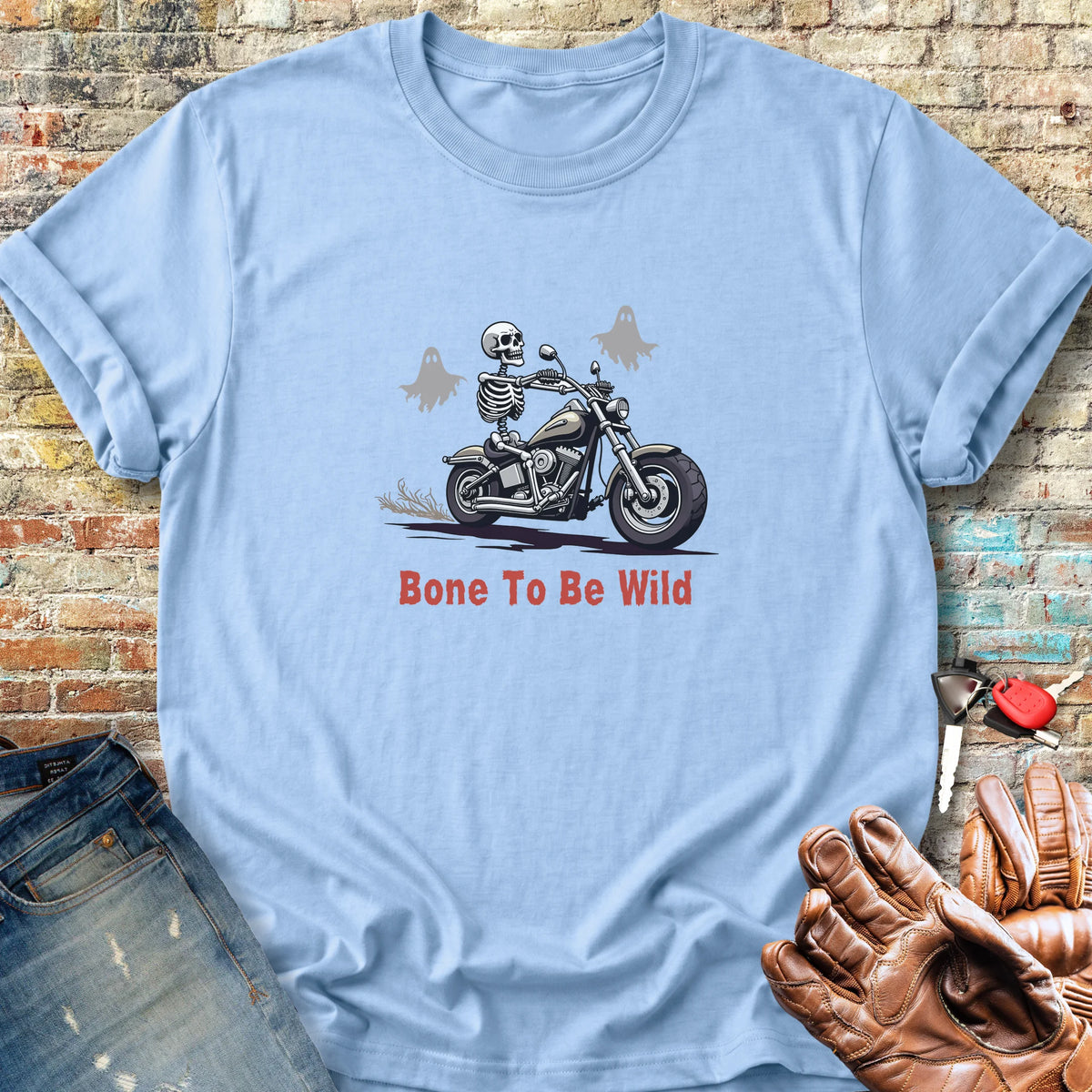 Bone To Be Wild Classic T-Shirt - Light Blue