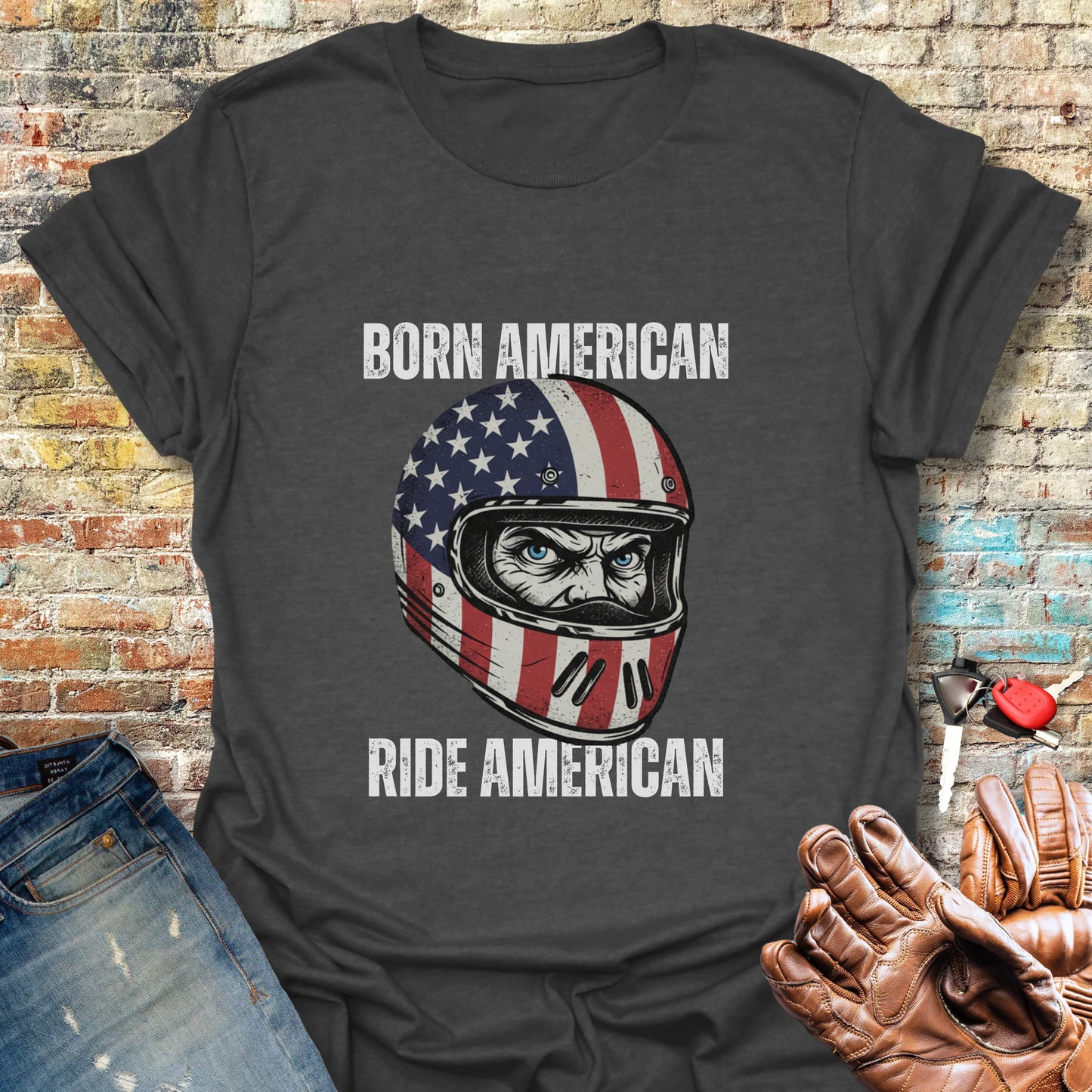 Born American T-Shirt - Dark Heather