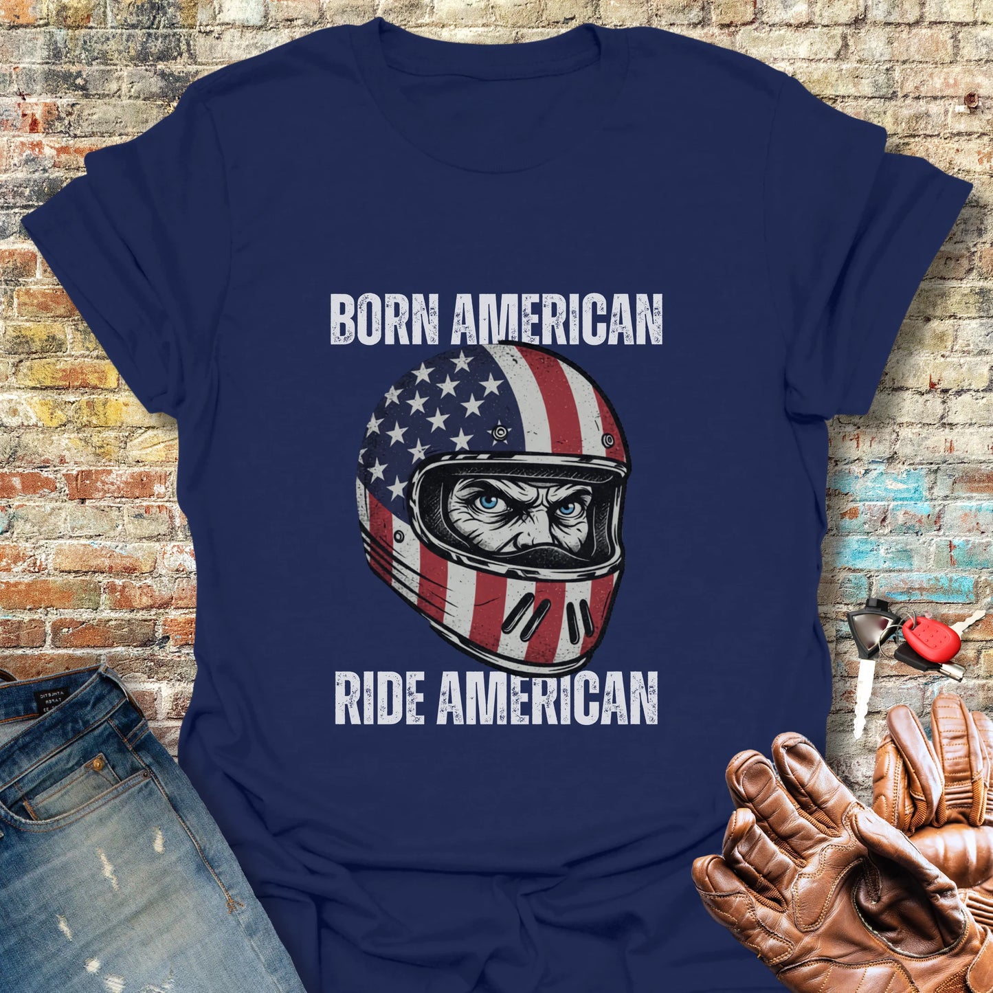 Born American T-Shirt - Navy