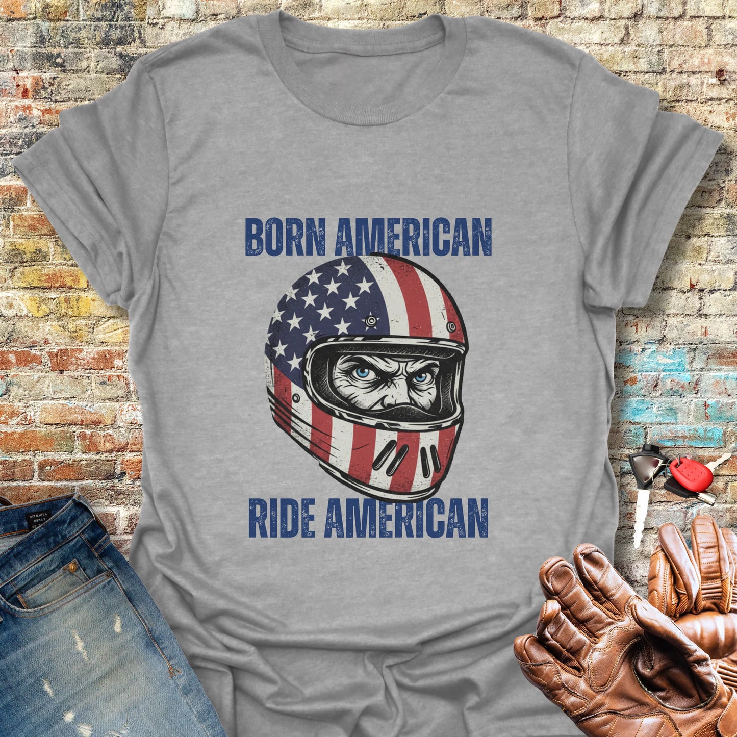 Born American T-Shirt - Sport Grey