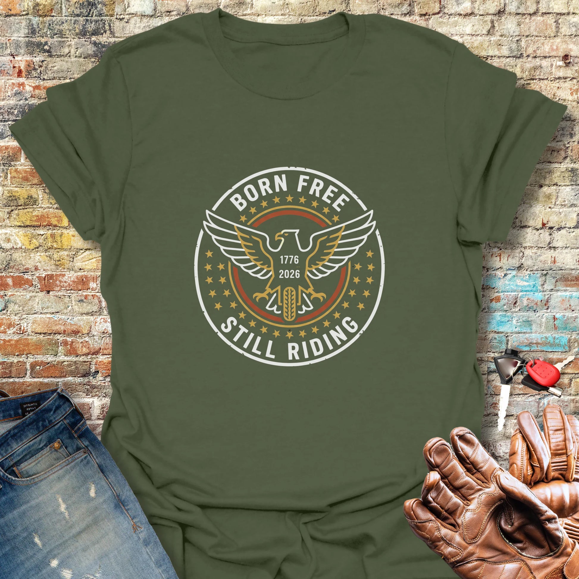 Born Free 250th T-Shirt - Military Green