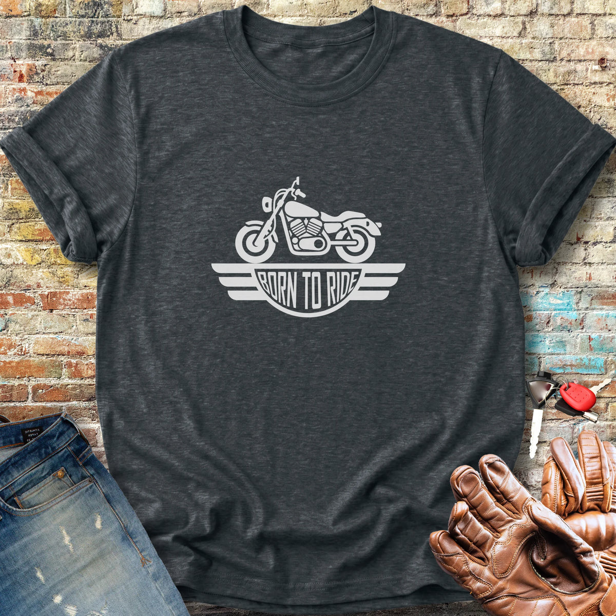 Born To Ride Classic T-Shirt - Dark Heather