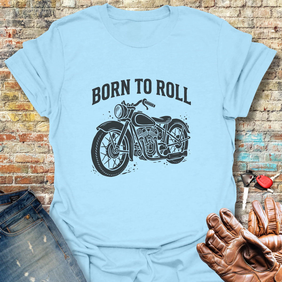 Born to Roll T-Shirt - Light Blue