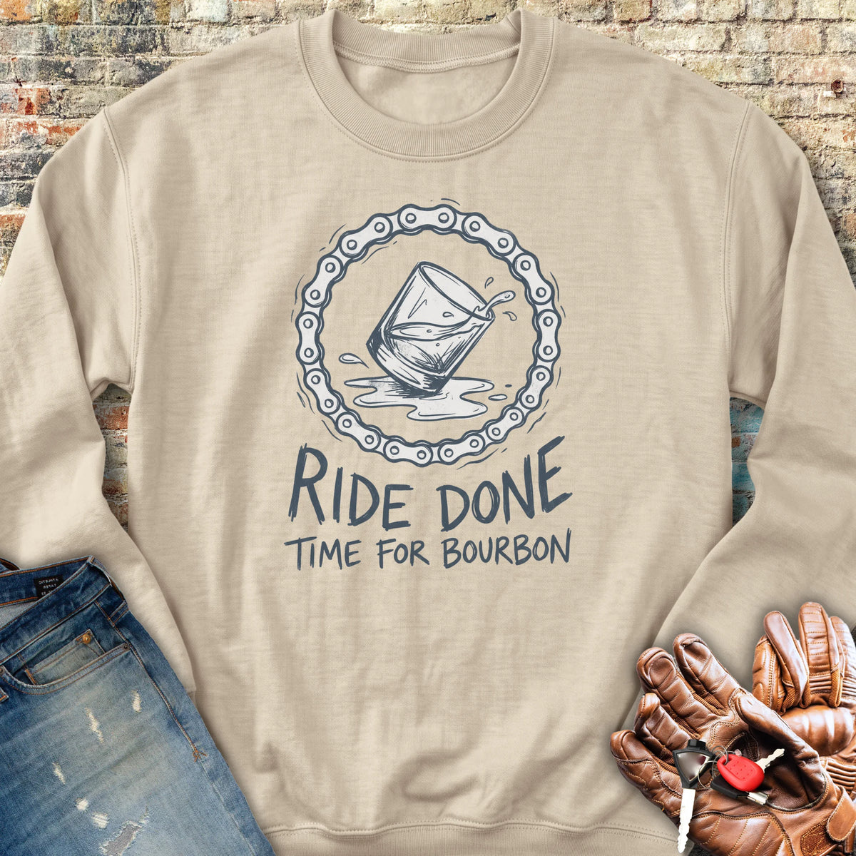 Bourbon Chain Sweatshirt - Sand