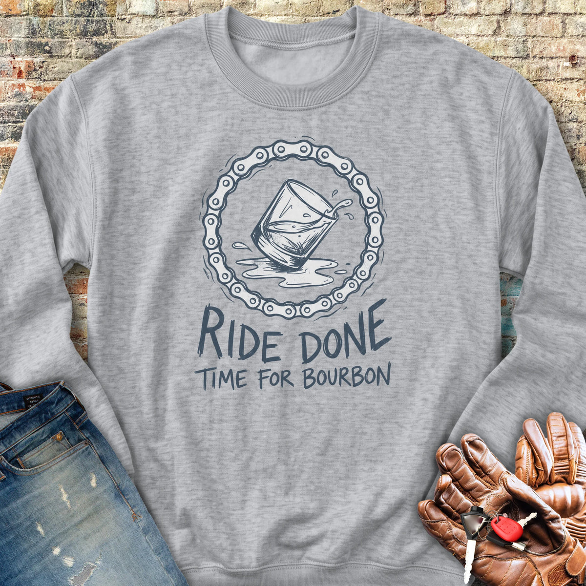 Bourbon Chain Sweatshirt - Sport Grey