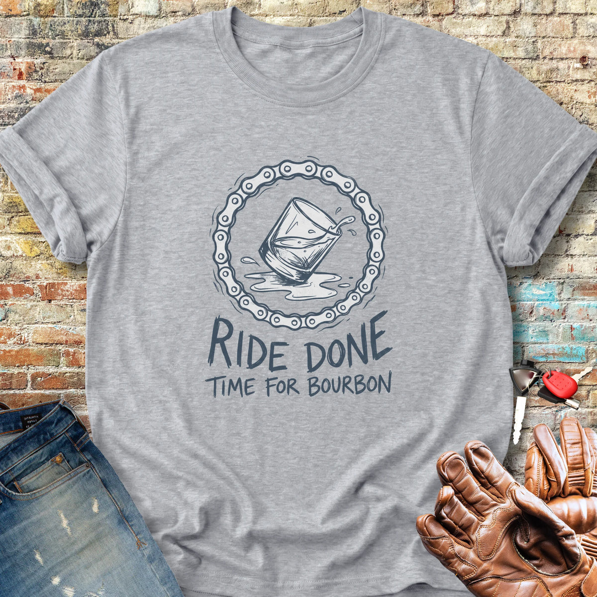 Bourbon Chain Classic T-Shirt - Sport Grey