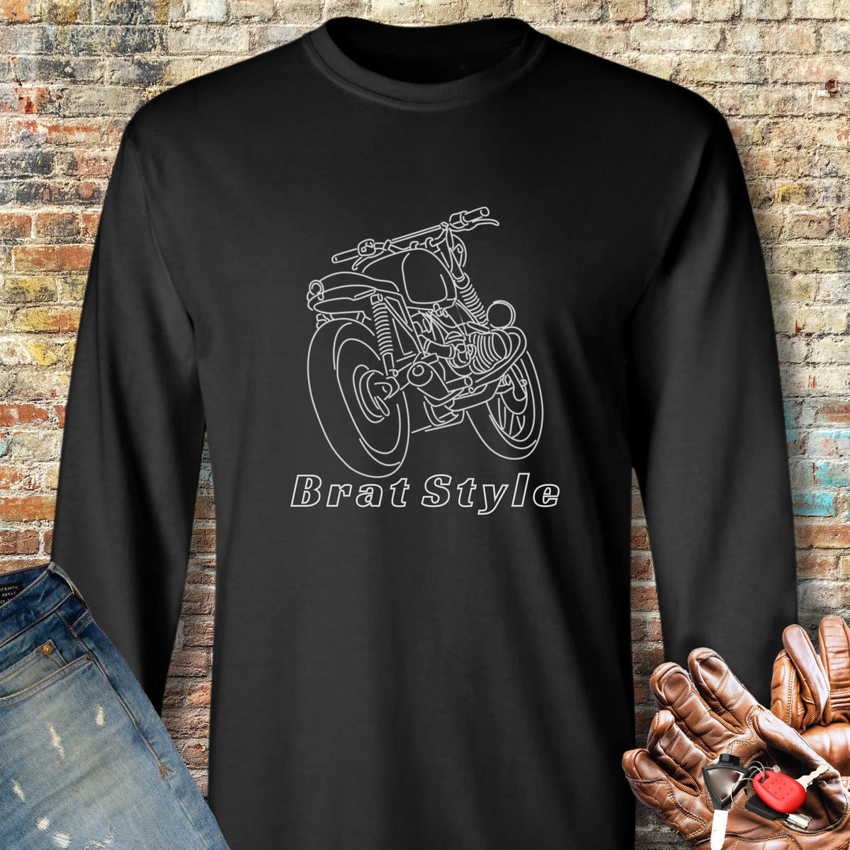 Brat Style Line Long Sleeve T-Shirt - Black