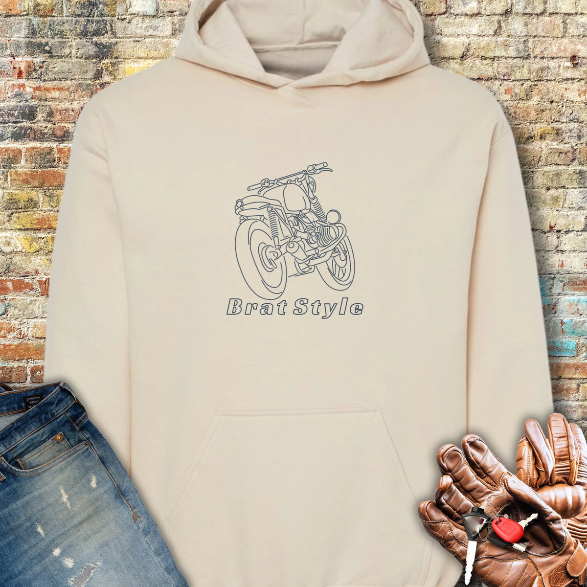 Brat Style Line Hoodie - Sand