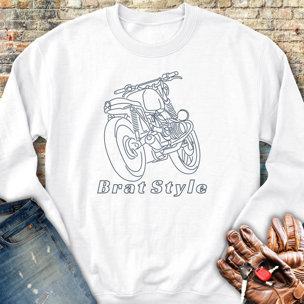 Brat Style Line Sweatshirt - White