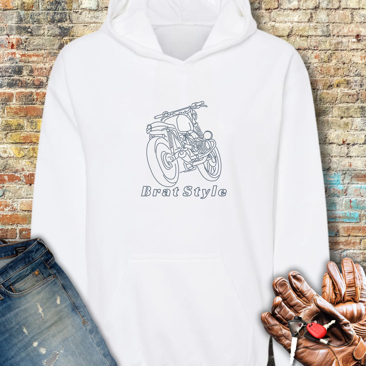 Brat Style Line Hoodie - White