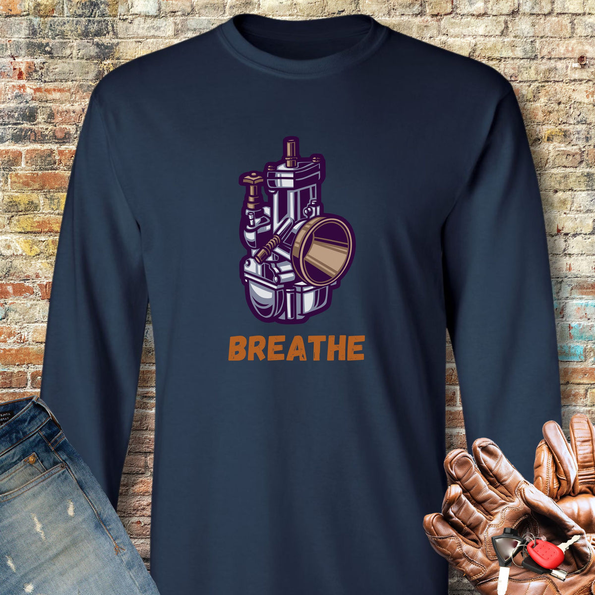 Breathe Long Sleeve T-Shirt - Navy