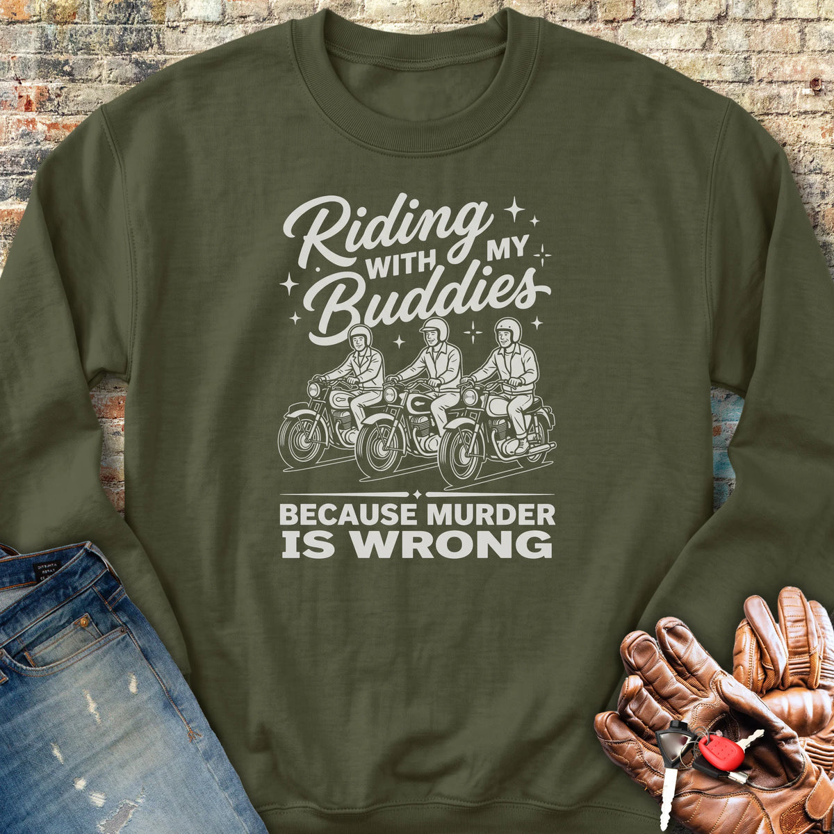 Buddies Sweatshirt - Military Green