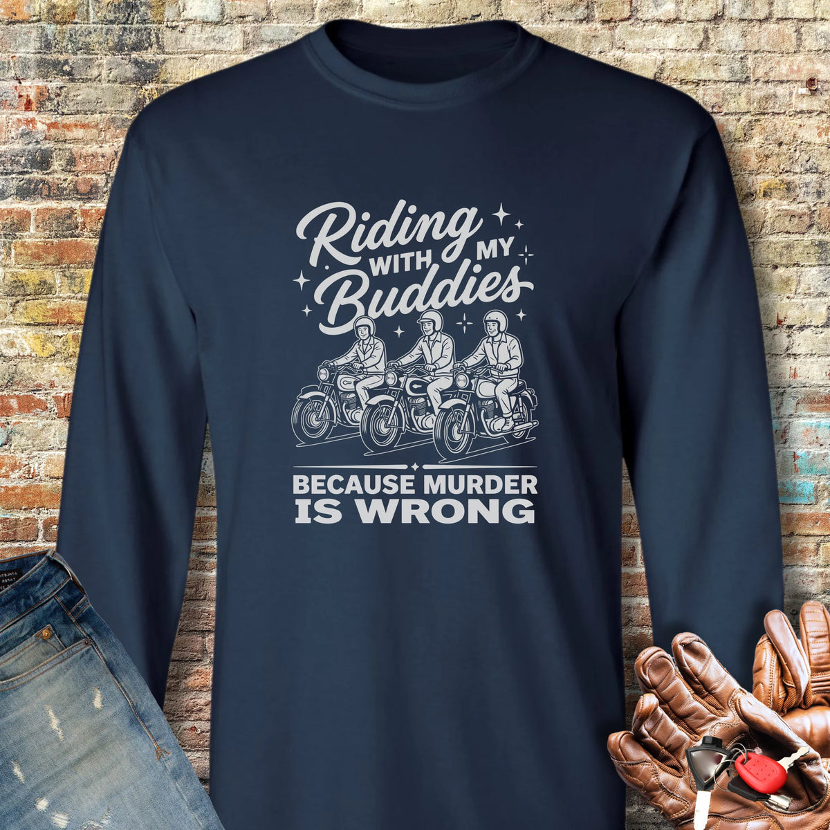 Buddies Long Sleeve T-Shirt - Navy