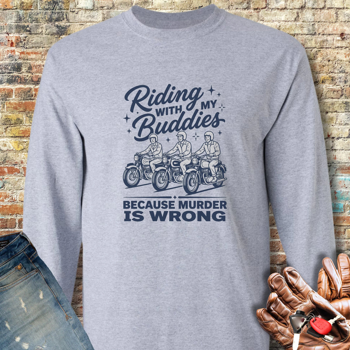 Buddies Long Sleeve T-Shirt - Sport Grey