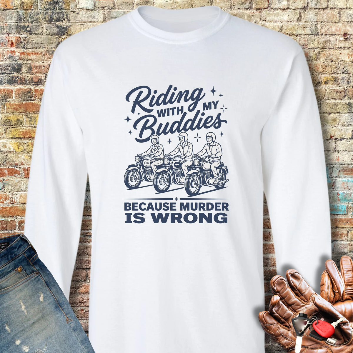 Buddies Long Sleeve T-Shirt - White