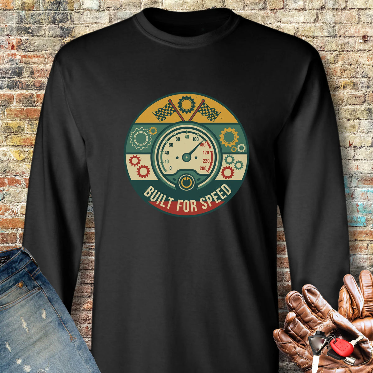 Built For Speed Long Sleeve T-Shirt - Black