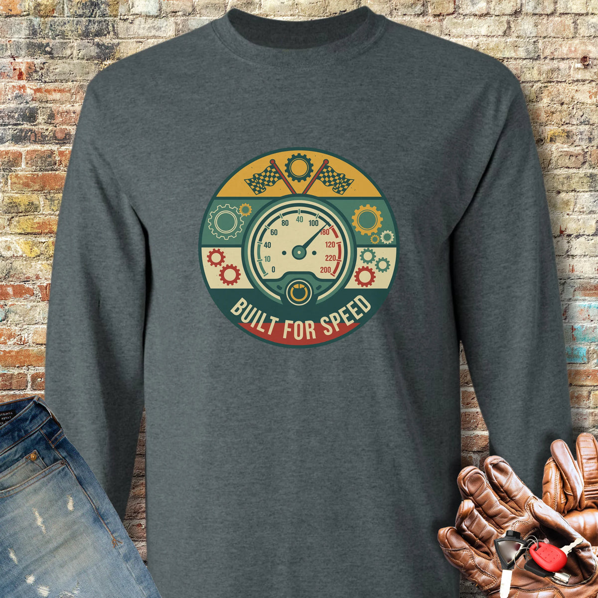 Built For Speed Long Sleeve T-Shirt - Dark Heather