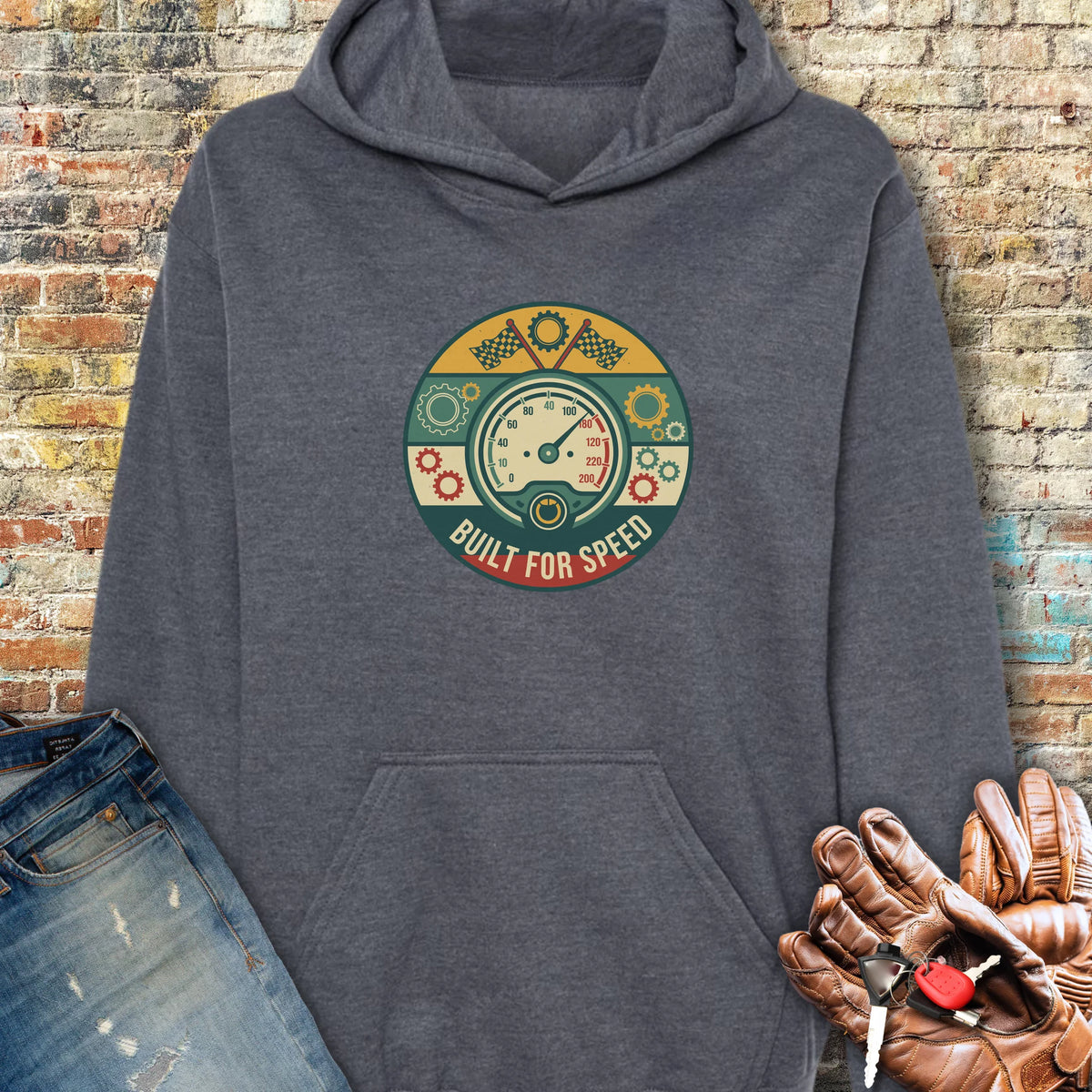 Built For Speed Hoodie - Dark Heather