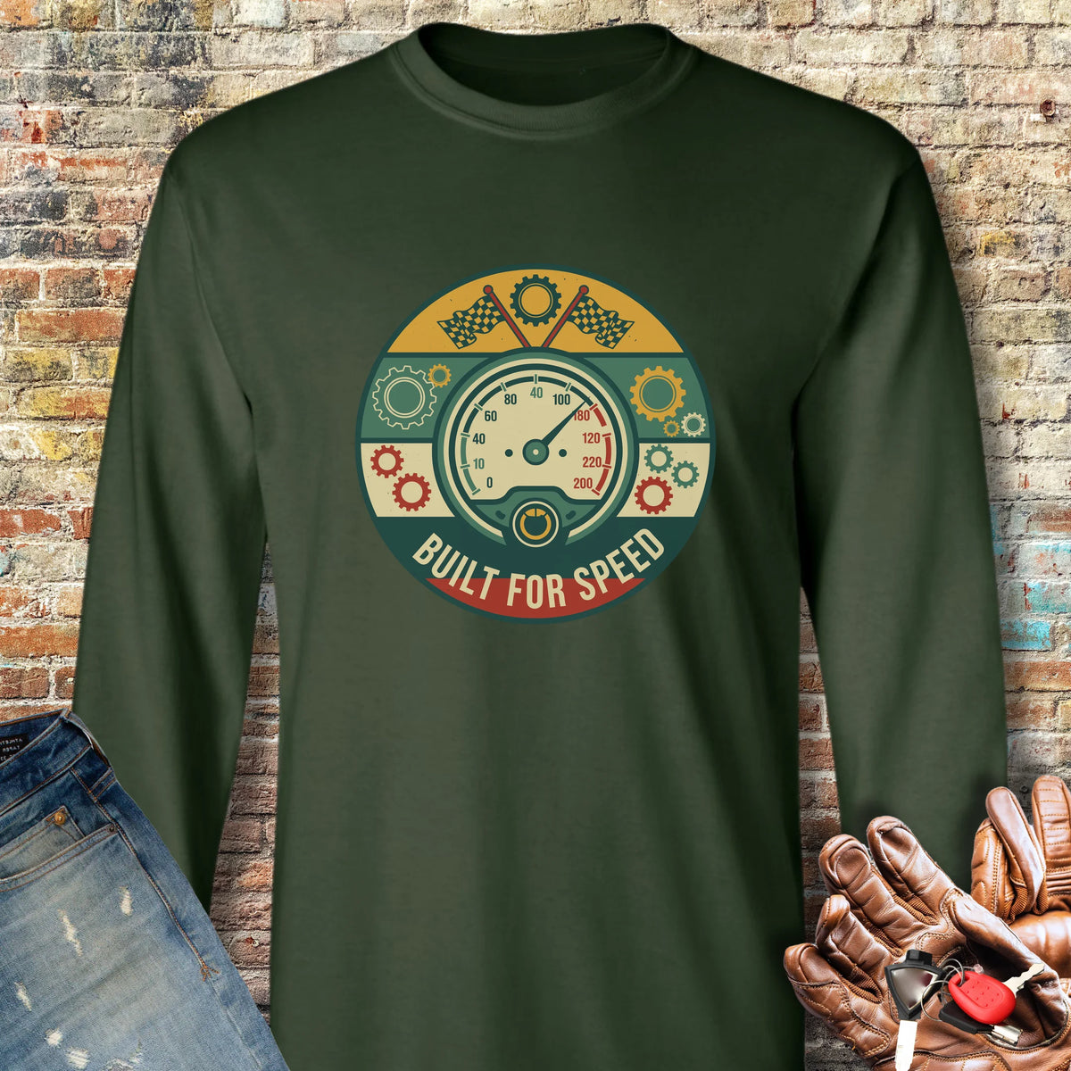 Built For Speed Long Sleeve T-Shirt - Forest Green