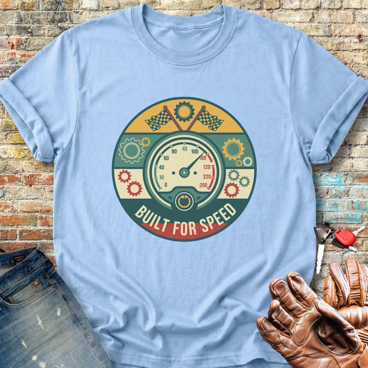 Built For Speed Classic T-Shirt - Light Blue