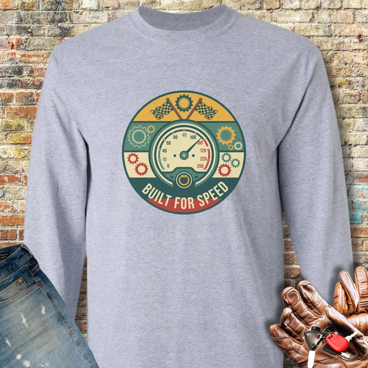 Built For Speed Long Sleeve T-Shirt - Sport Grey