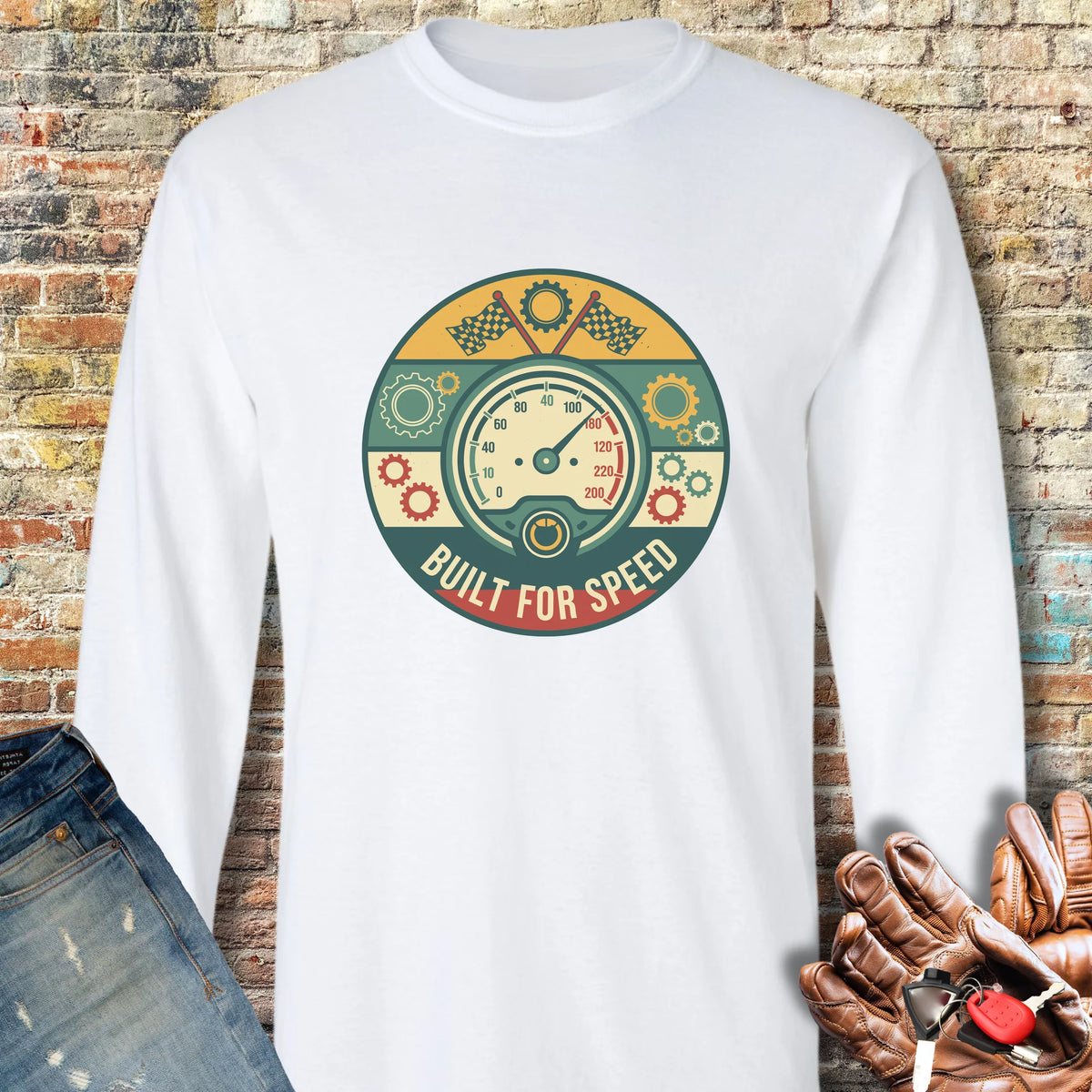 Built For Speed Long Sleeve T-Shirt - White