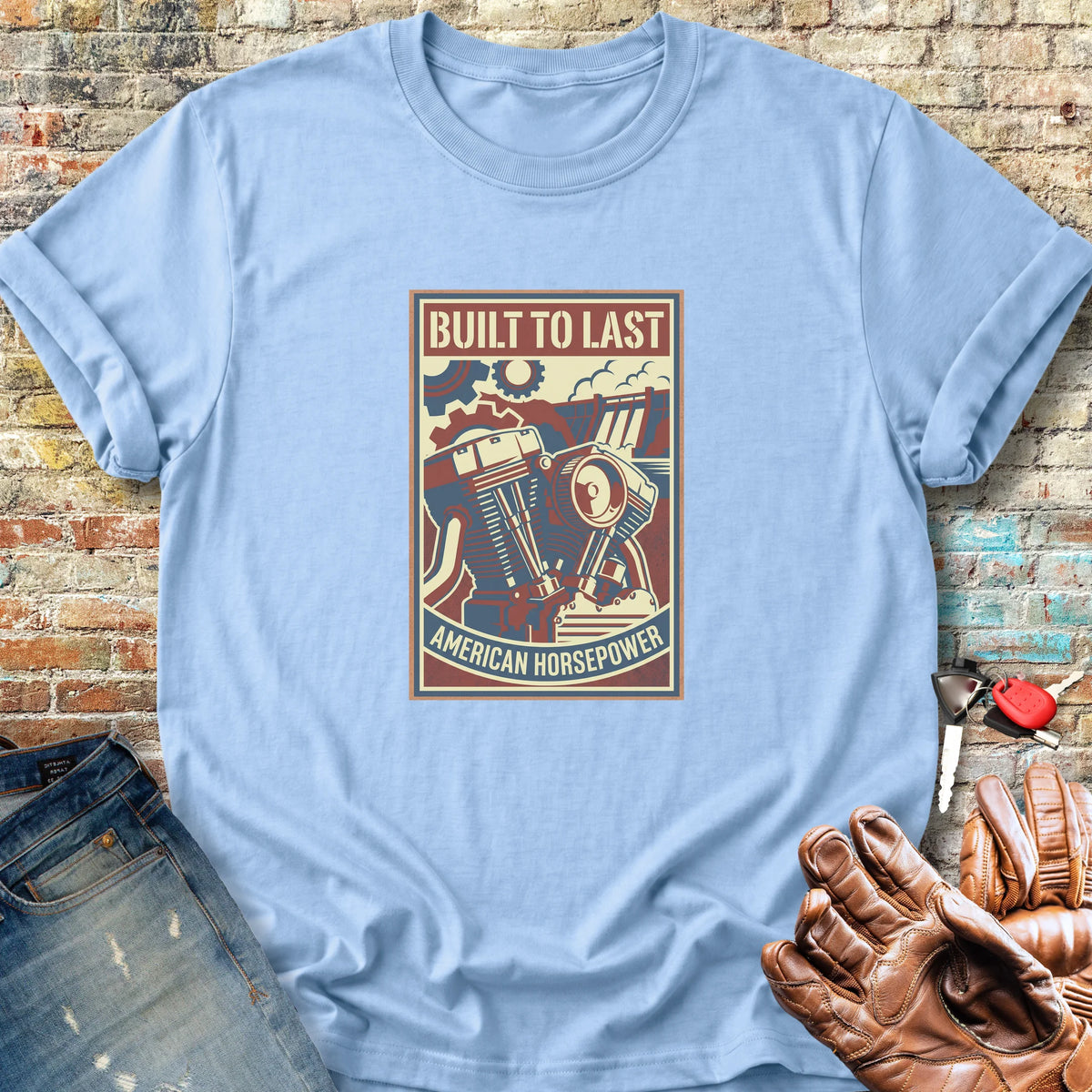 Built To Last Classic T-Shirt - Light Blue