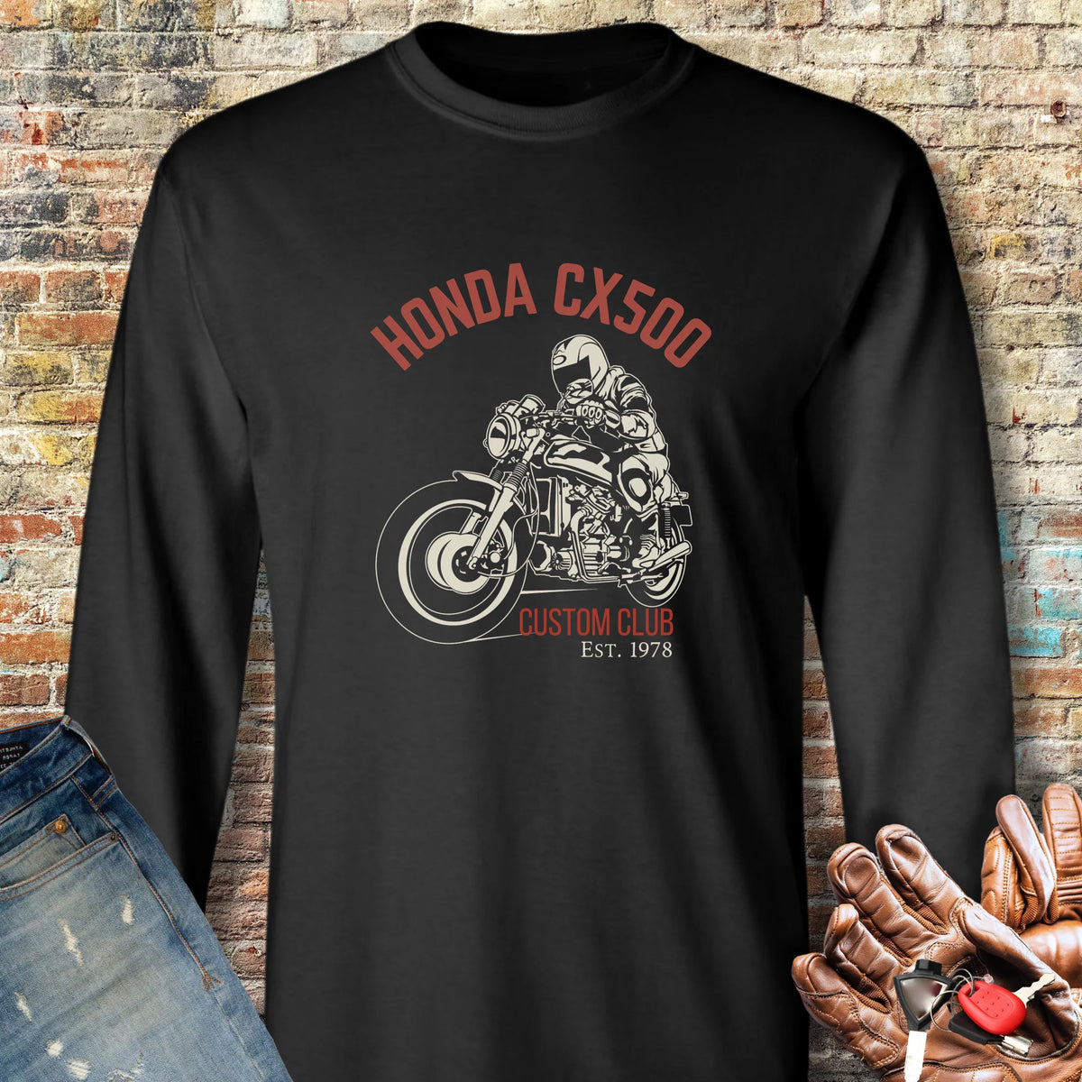 CX500 Custom Club Long Sleeve T-Shirt - Black