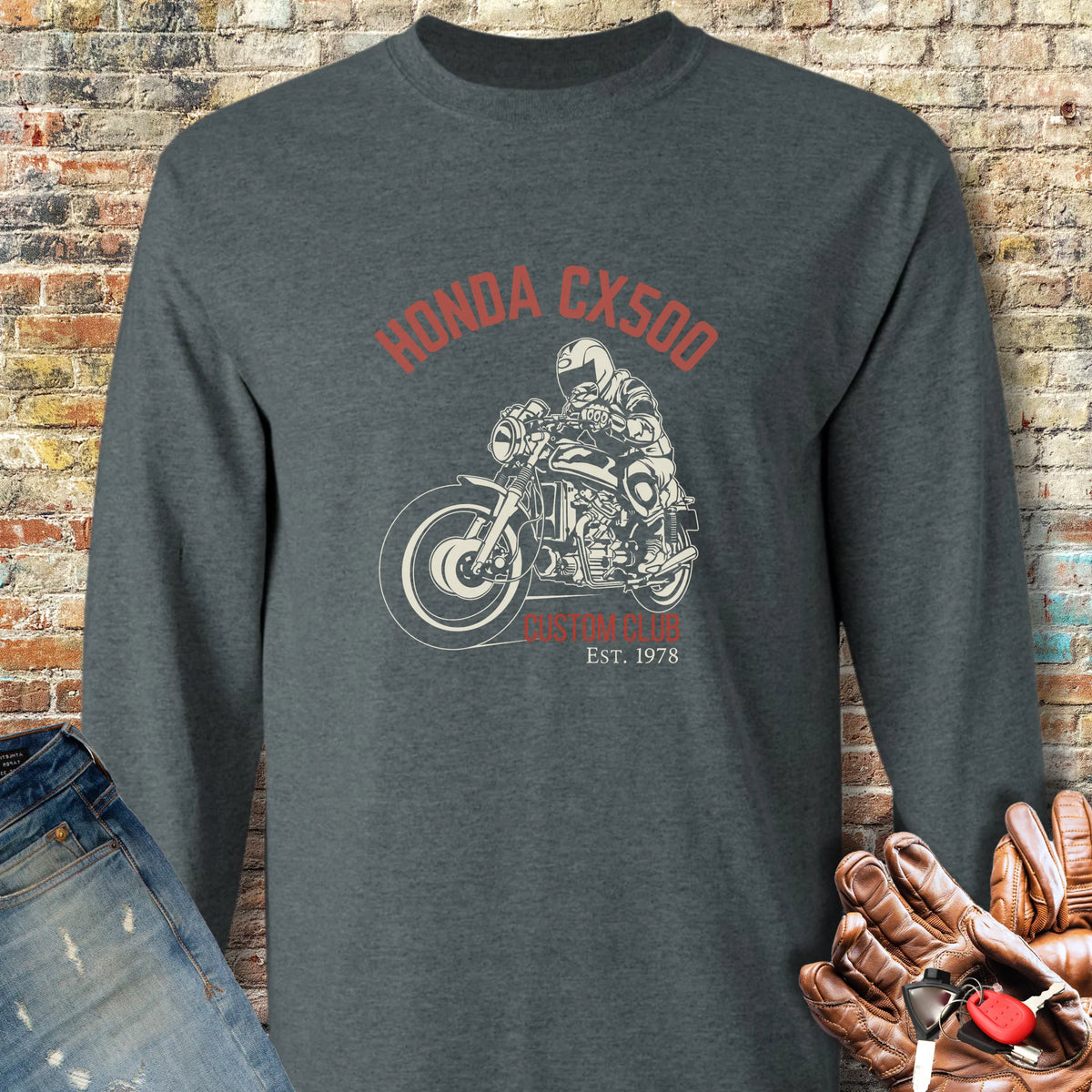 CX500 Custom Club Long Sleeve T-Shirt - Dark Heather