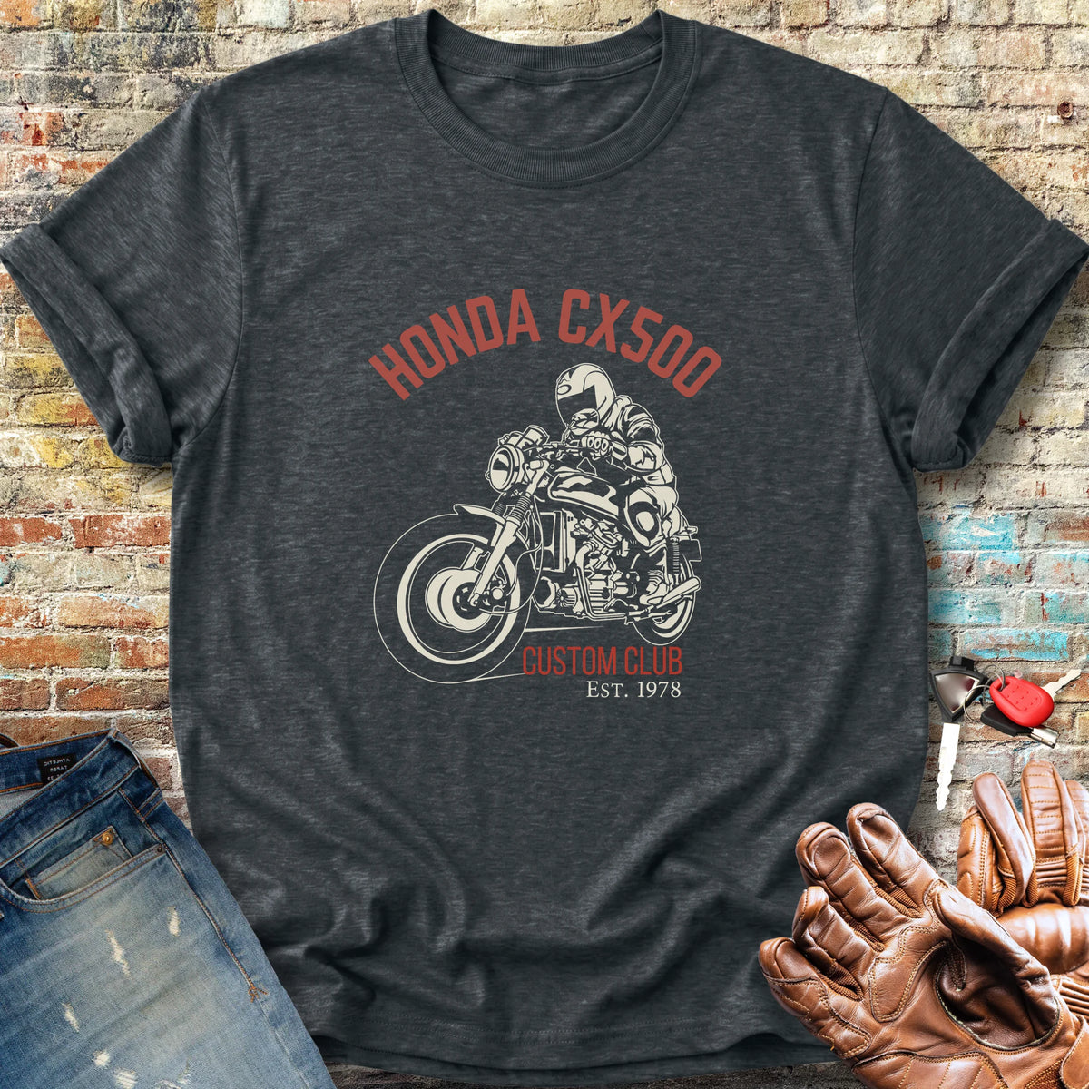 CX500 Custom Club Classic T-Shirt - Dark Heather