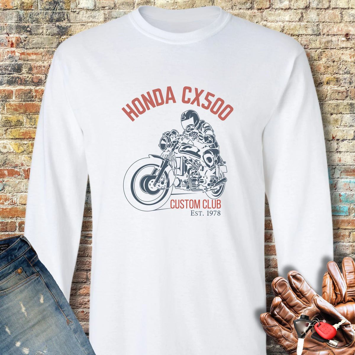 CX500 Custom Club Long Sleeve T-Shirt - White