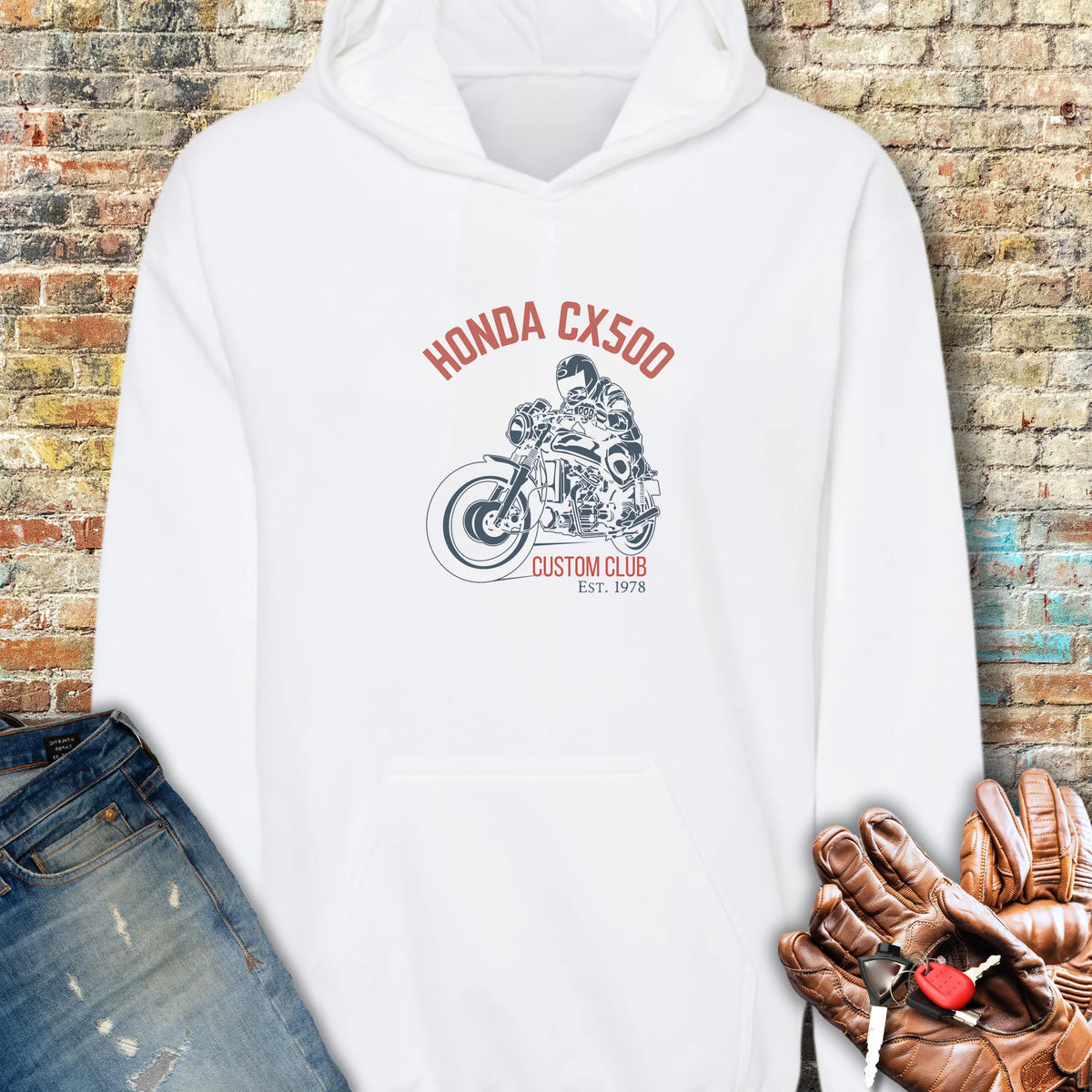 CX500 Custom Club Hoodie - White