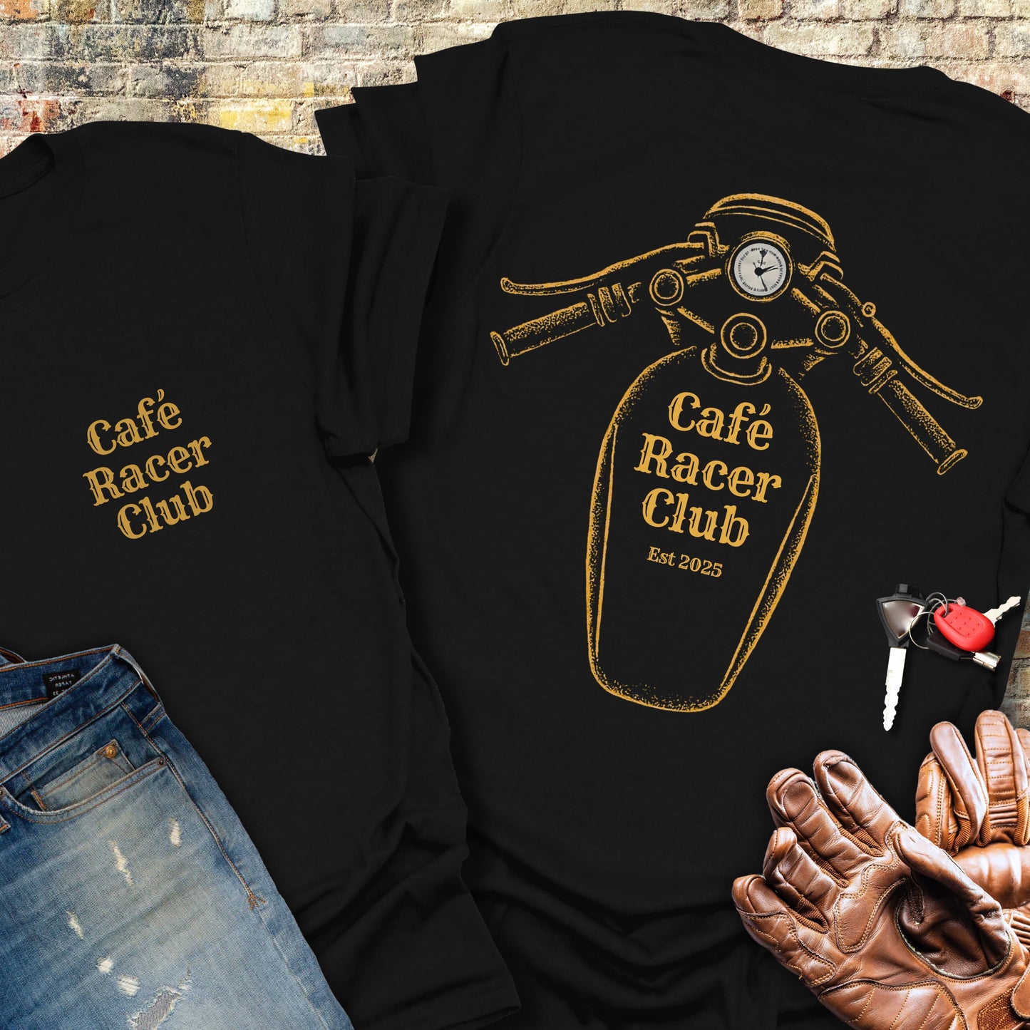 Café Racer Club (Back Print) T-Shirt