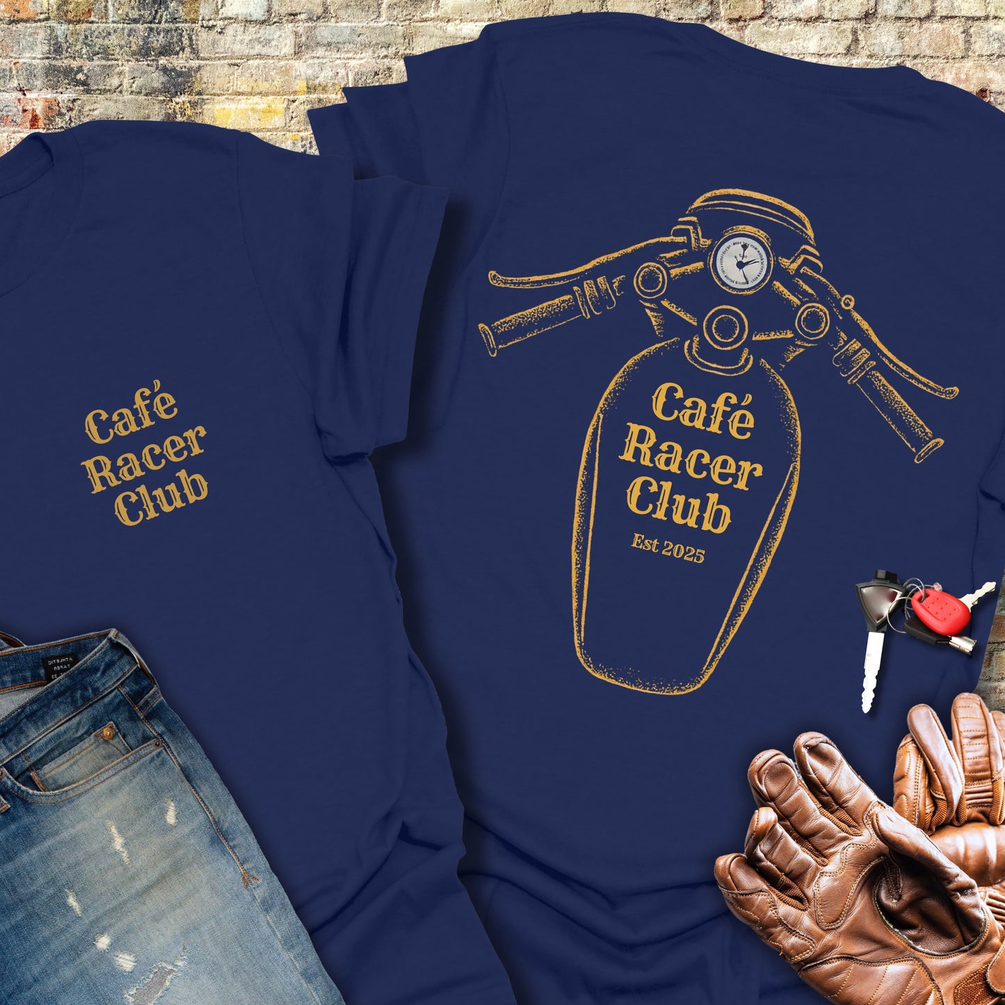 Café Racer Club (Back Print) T-Shirt