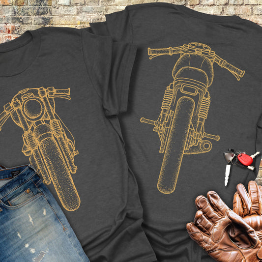 Café Racer Front & Rear (Back Print) T-Shirt
