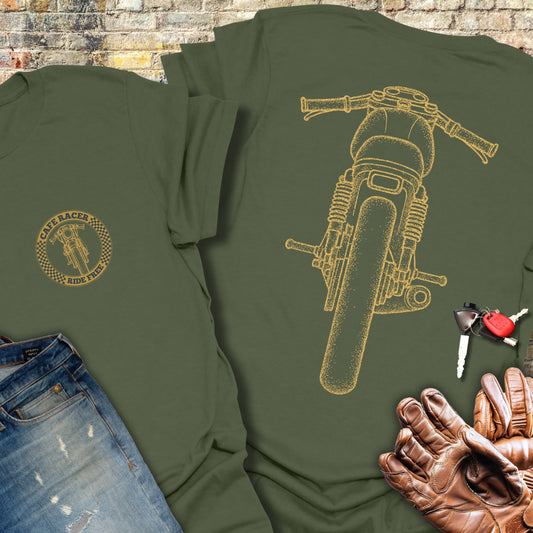 Café Racer Rear (Back Print) T-Shirt