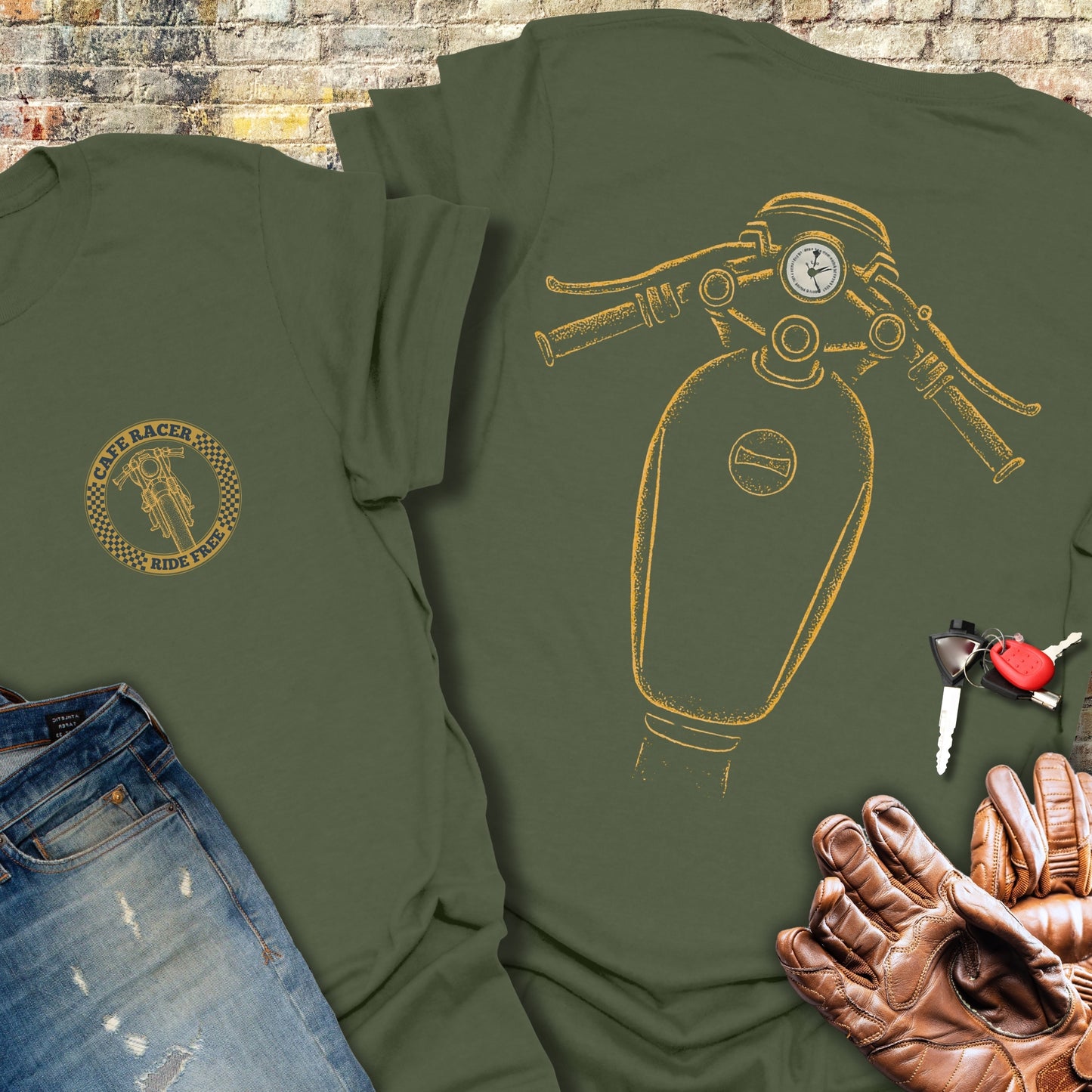 Café Racer Tank (Back Print) T-Shirt