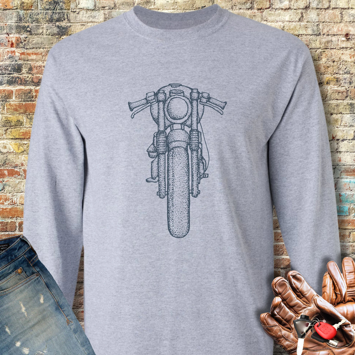 Café Racer Long Sleeve T-Shirt - Sport Grey