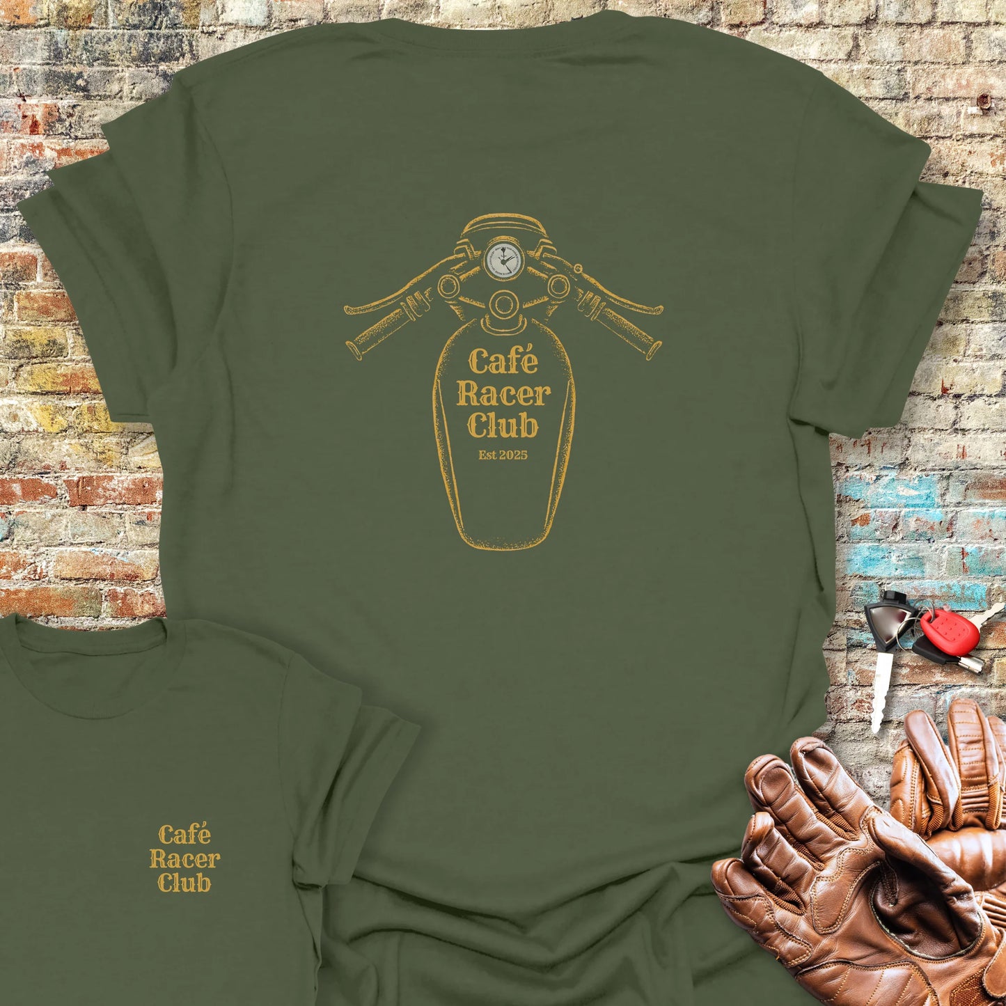 Café Racer Tank Back Print T-Shirt
