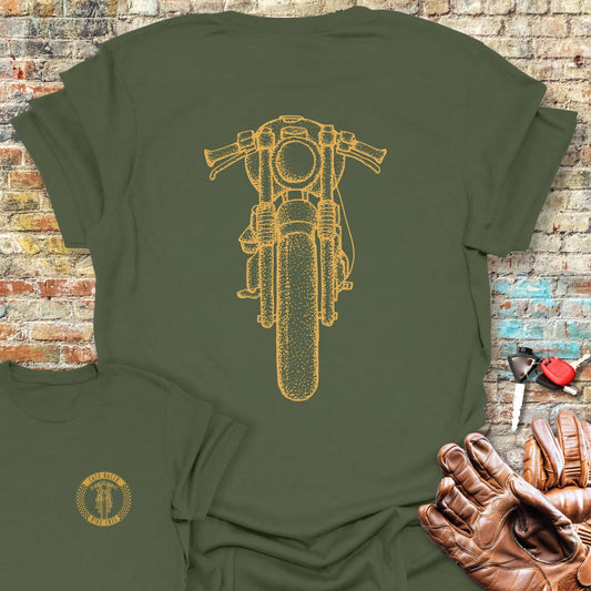 Café Racer Front Back Print T-Shirt