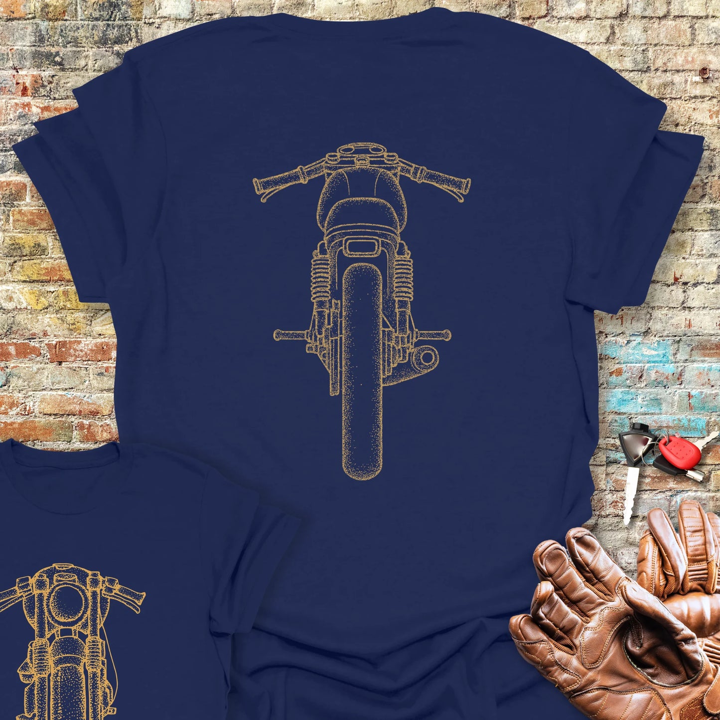 Café Racer Front & Rear Back Print T-Shirt