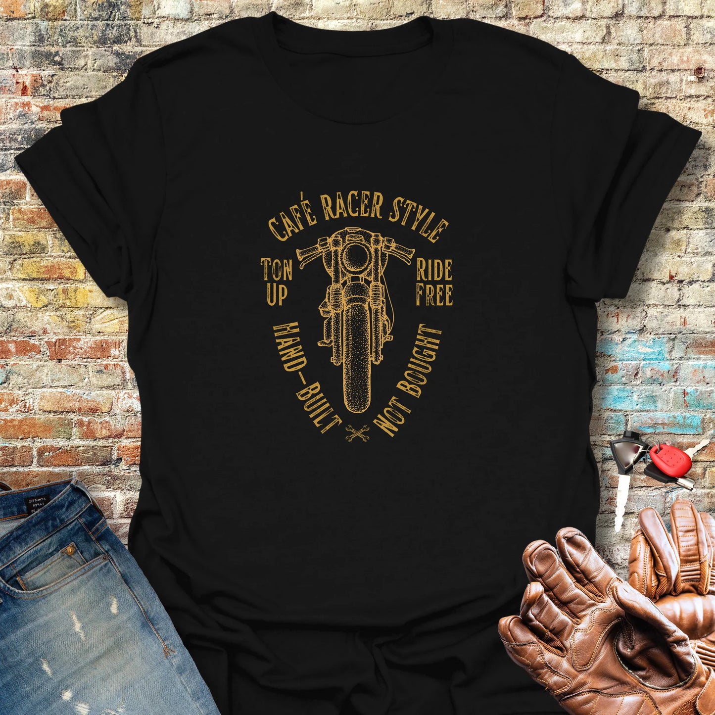 Cafe Racer Style T-Shirt - Black
