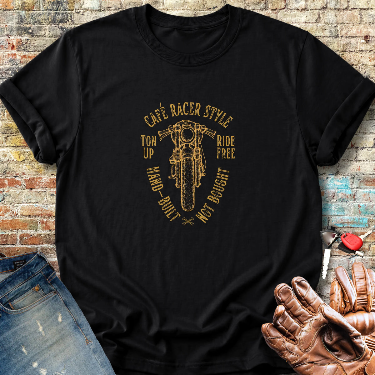Café Racer Style Classic T-Shirt - Black