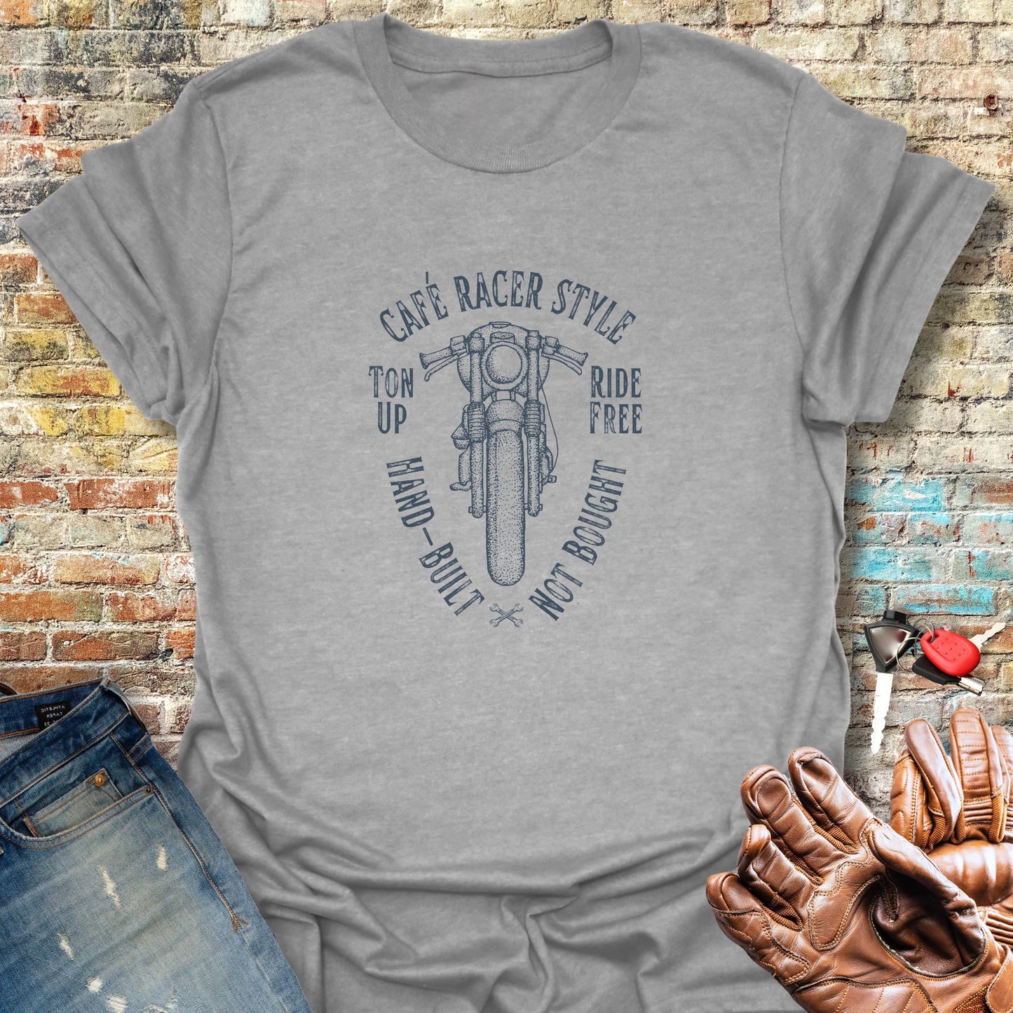 Cafe Racer Style T-Shirt - Sport Grey
