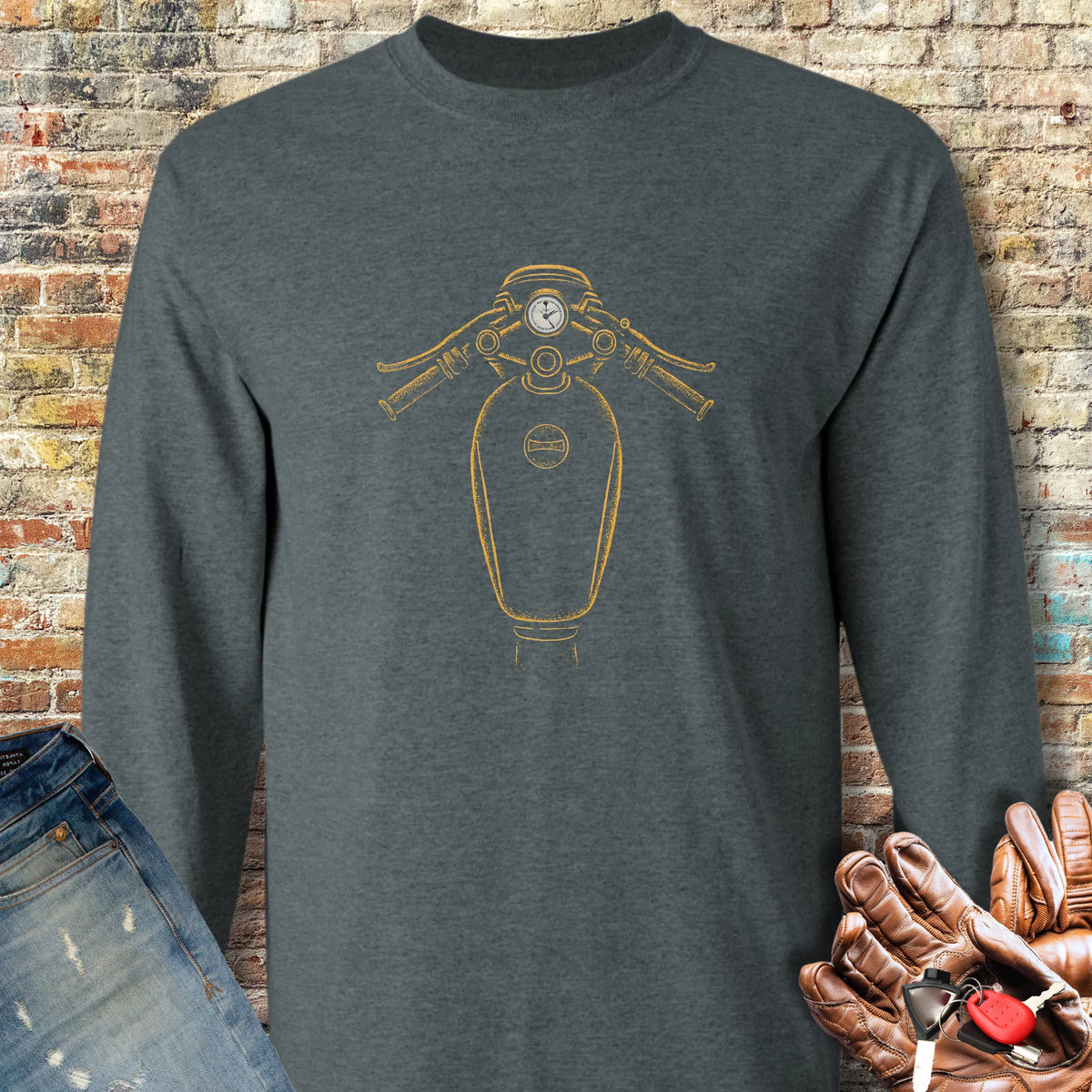 Café Racer Tank Long Sleeve T-Shirt - Dark Heather