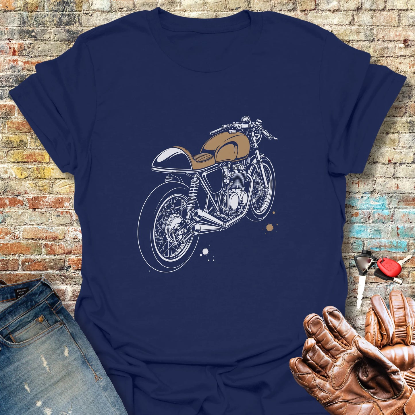 Café Racer Three-Quarter T-Shirt - Navy