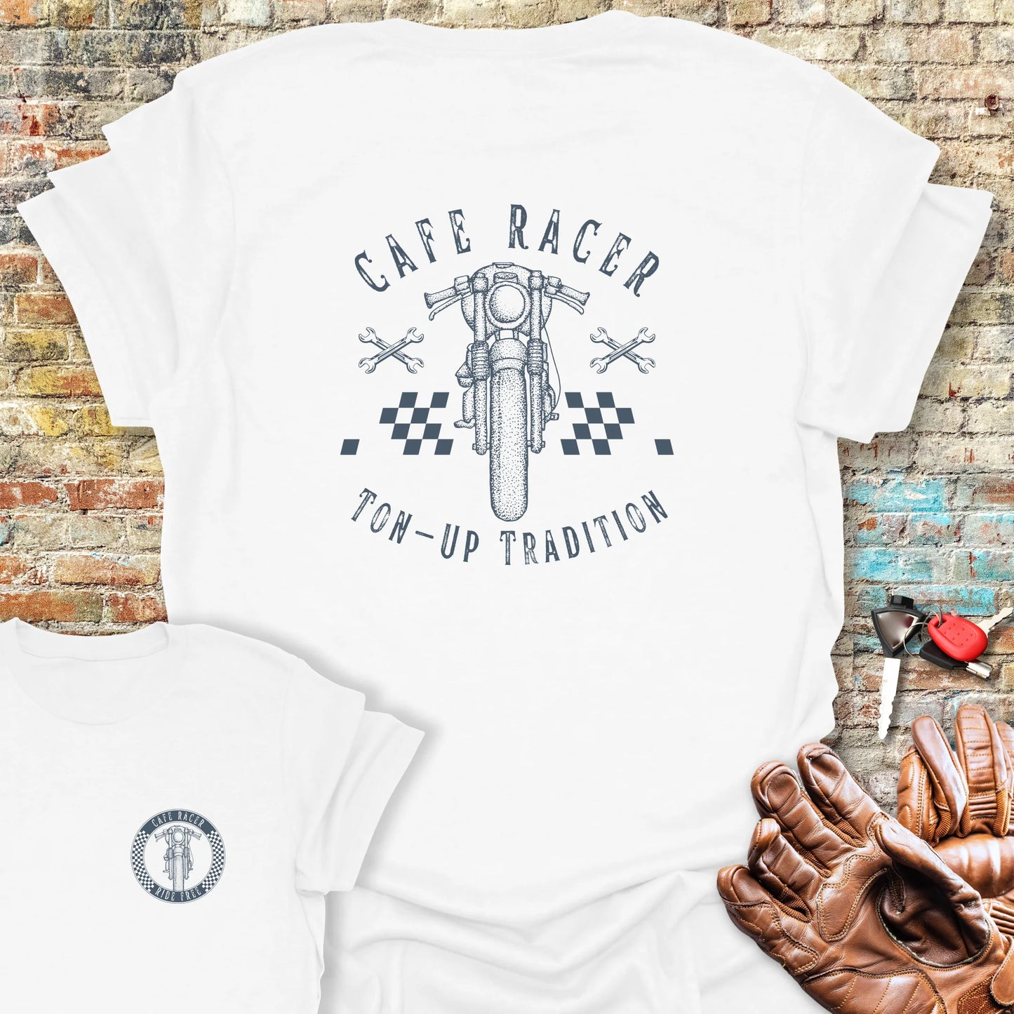 Café Racer Ton-Up Back Print T-Shirt