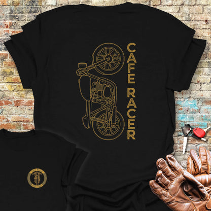 Café Racer Vertical Back Print T-Shirt
